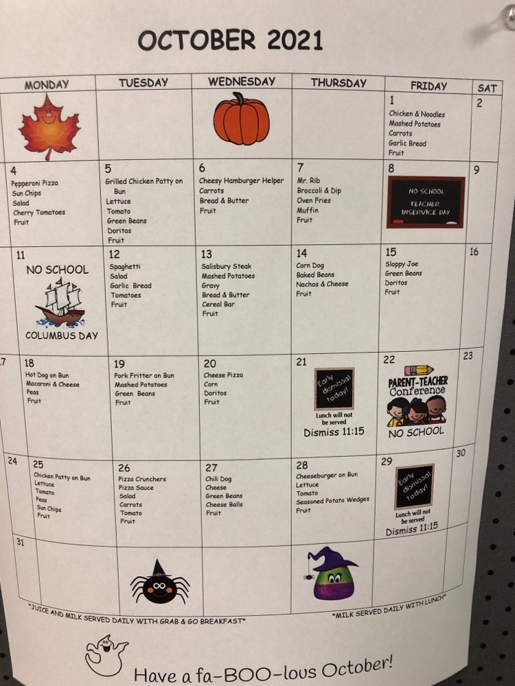 October menu