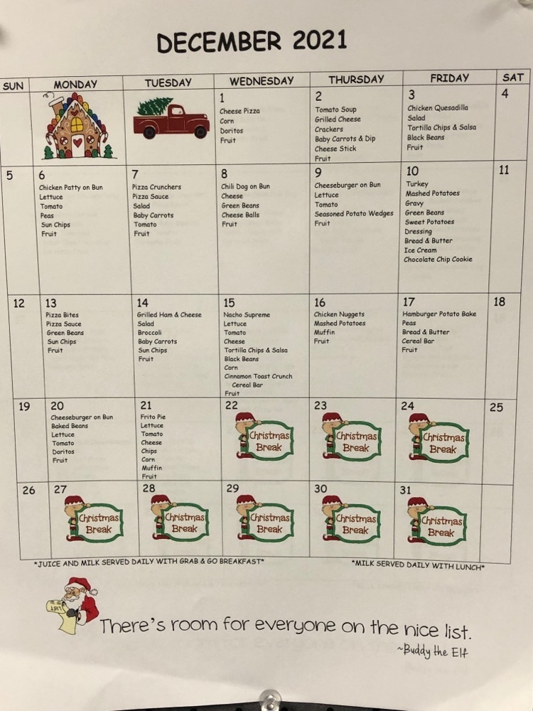 December menu